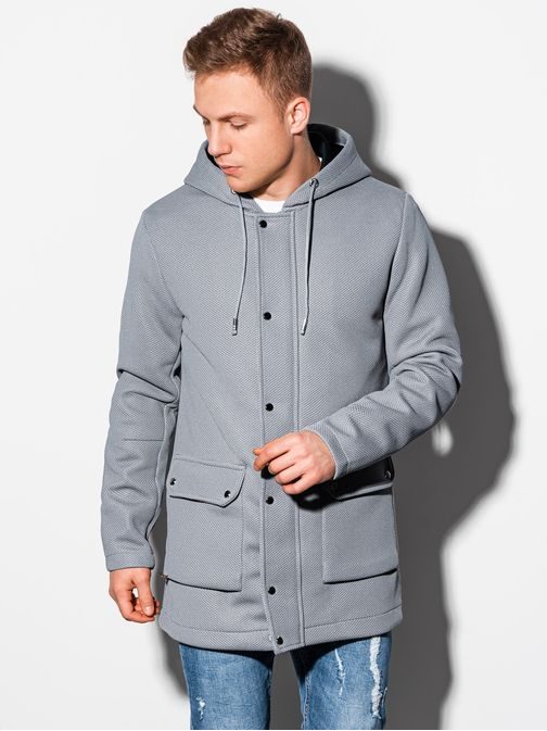 Nádherný kabát v šedej farbe C454
