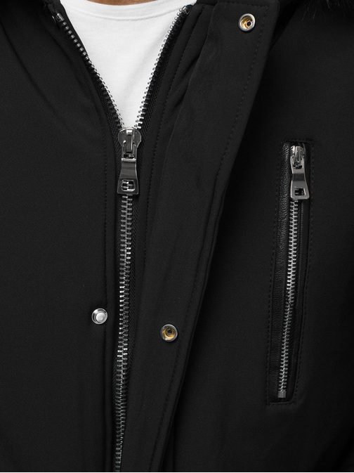 Čierna zimná bunda v zaujímavom prevedení N/5979