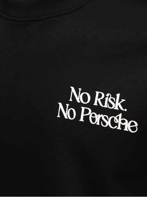 Čierna mikina bez kapucne s originálnou potlačou