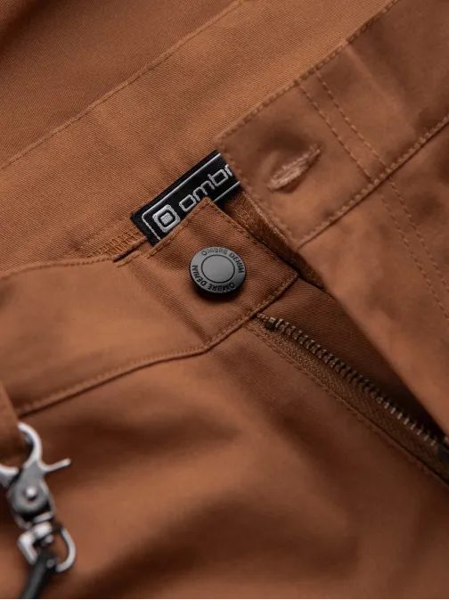 Hnedé moderné pánske cargo nohavice V2 PACG-0189