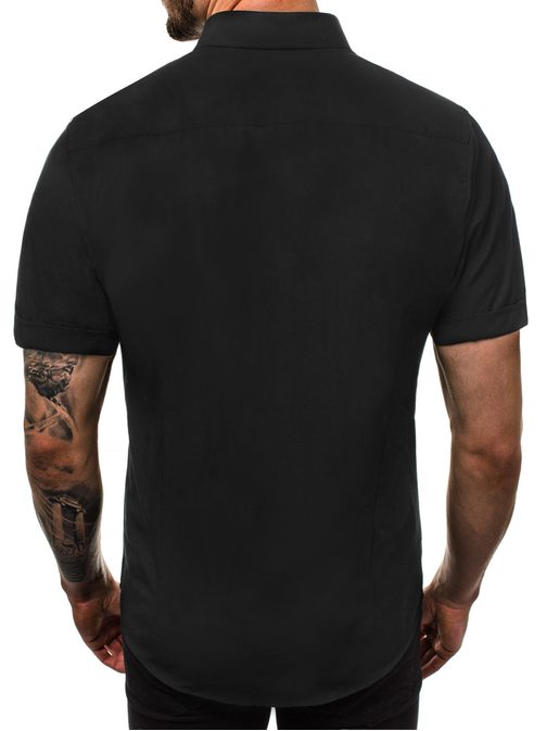 Jednoduchá čierna pánska košeľa V/K132