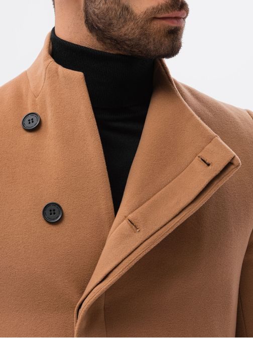Elegantný hnedý kabát C501