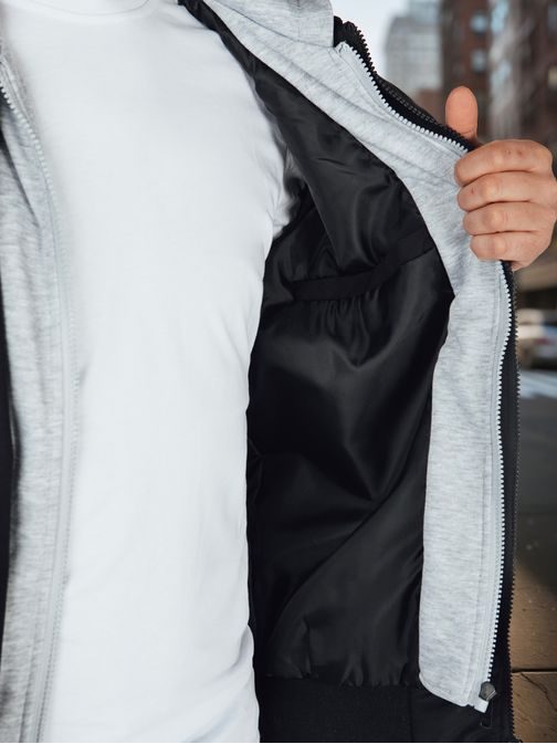 Jedinečná čierna bomber bunda s kapucňou