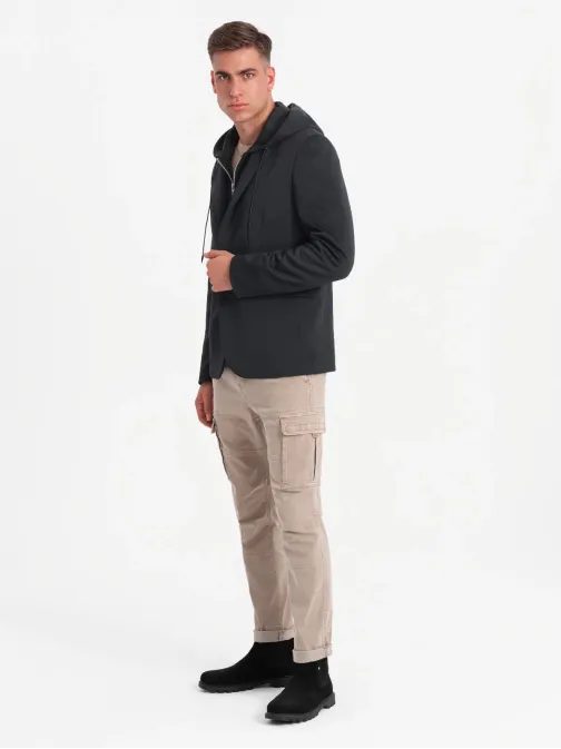 Elegantná čierna bunda V1 BLZB-0126