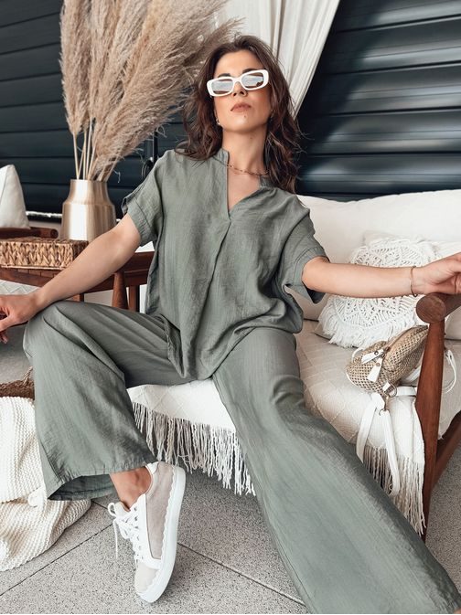 Dámska trendy khaki blúzka Namayas