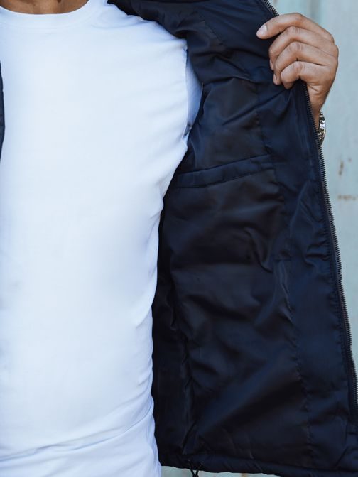 Trendy modrá vesta s kapucňou