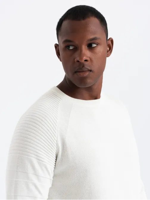 Moderný biely pánsky sveter V1 SWSW-0144