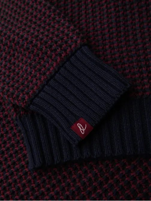 Cool pánsky sveter na bežné nosenie bordový V1 OM-SWSW-0122