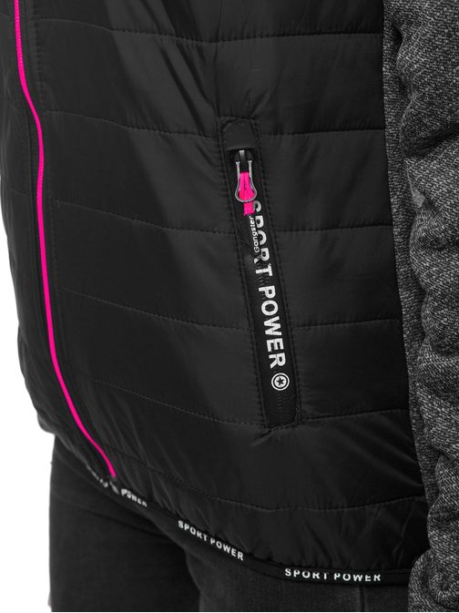 Dámska športová bunda v čiernej farbe JS/KSW4004