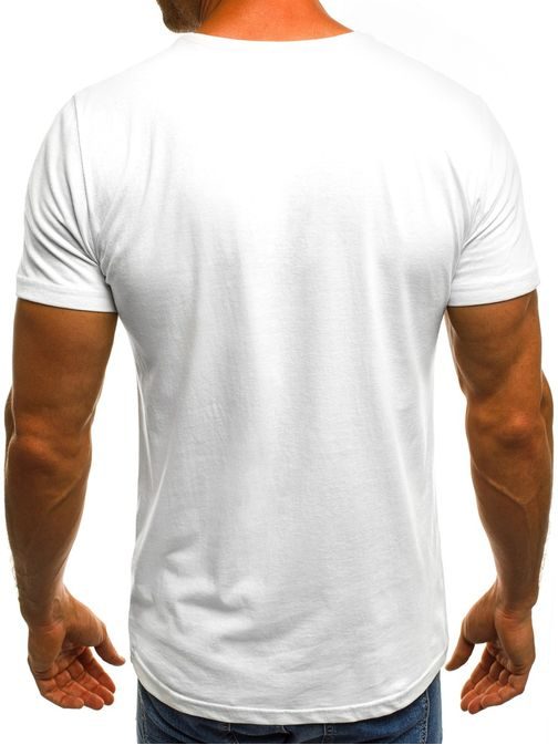 Biele tričko so štýlovou potlačou OZONEE O/1173