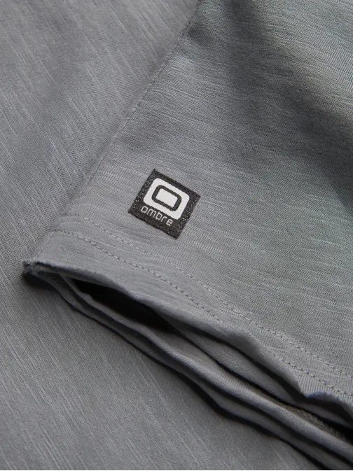 Trendy šedé tričko bez potlače V1 TSCT-22SS-004