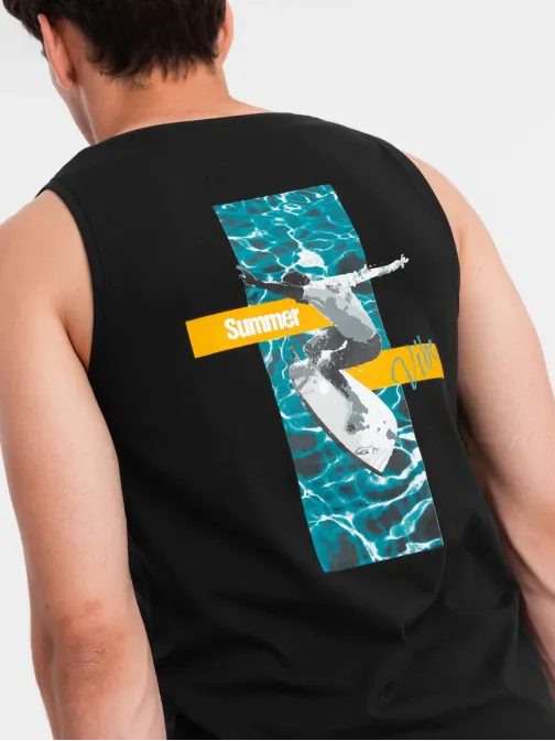 Čierne tielko s letným motívom V1 TSTT-0191