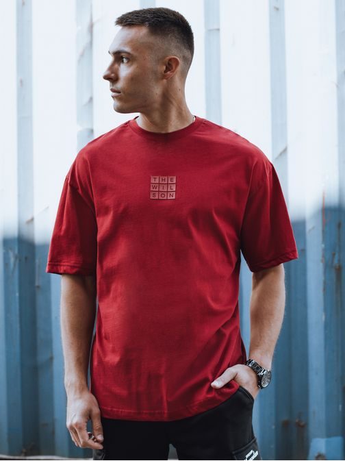 Moderné bordové tričko s originálnym nápisom