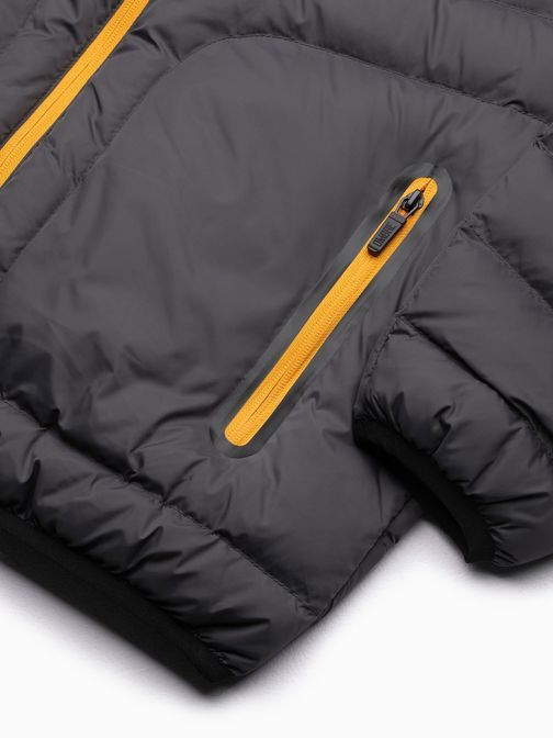 Tmavo šedá prechodná pánska bunda V3 OM-JALP-0118