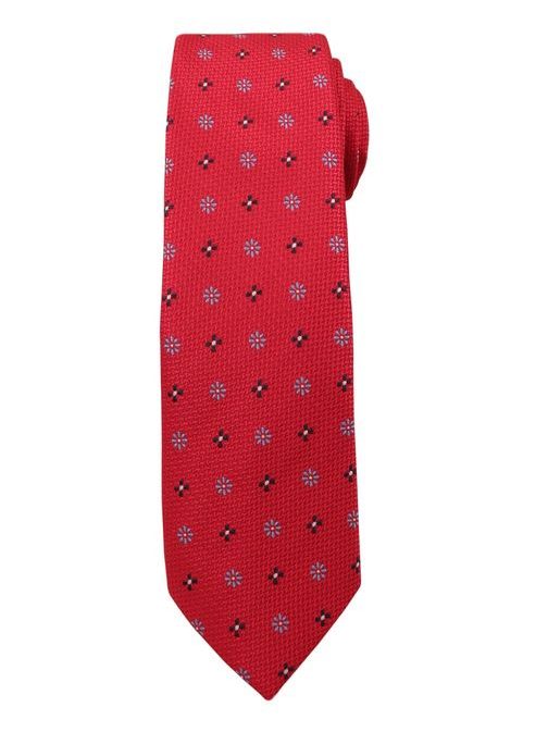 Červená kvetinová kravata