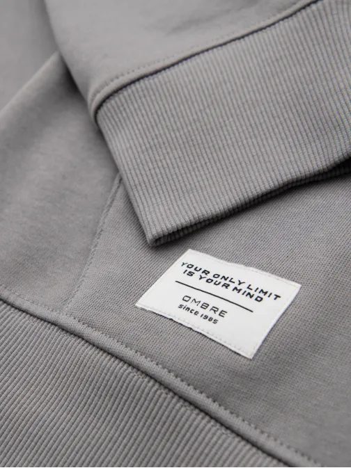 Pánska šedá mikina na zips V8 SSBZ-0272