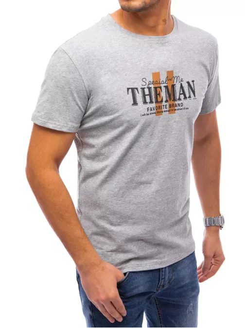 Svetlošedé bavlnené tričko s potlačou The Man