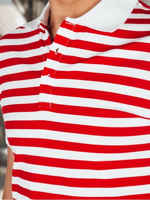 Trendy červená pánska polokošeľa s pásikovým vzorom