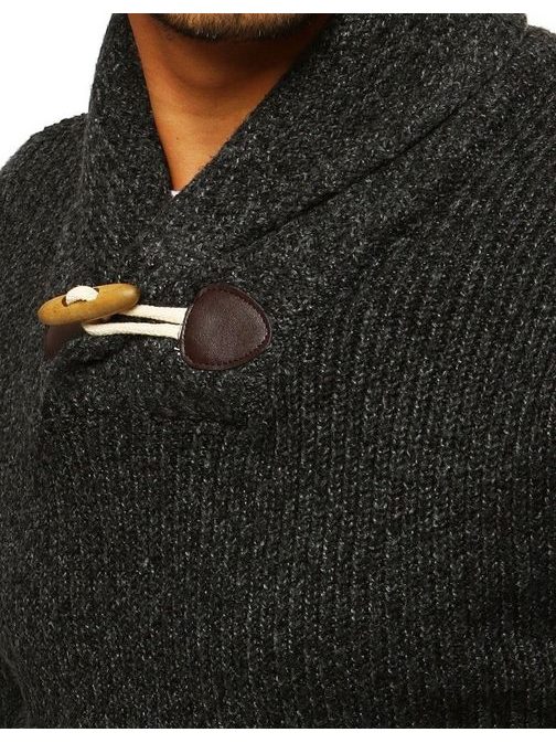 Tmavošedý moderný sveter