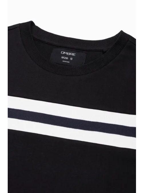 Čierna mikina bez kapucne B1279