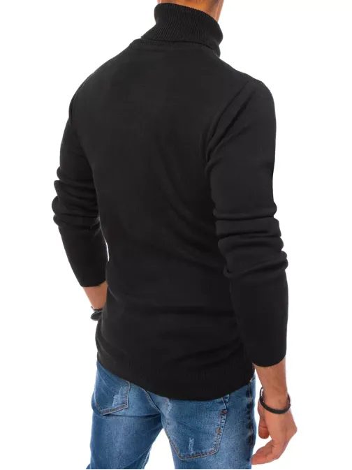 Čierny nádherný sveter s golierom