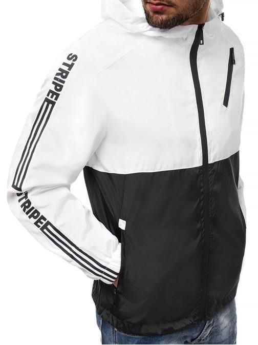 Prechodná pánska bunda bielo-čierna OZONEE NAT/5720