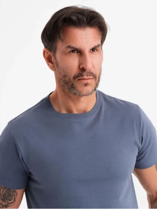 Basic denim bavlnené tričko s okrúhlym výstrihom V7 TSBS-0236