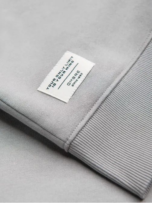 Základná šedá mikina bez kapucne V8 SSBN-0175