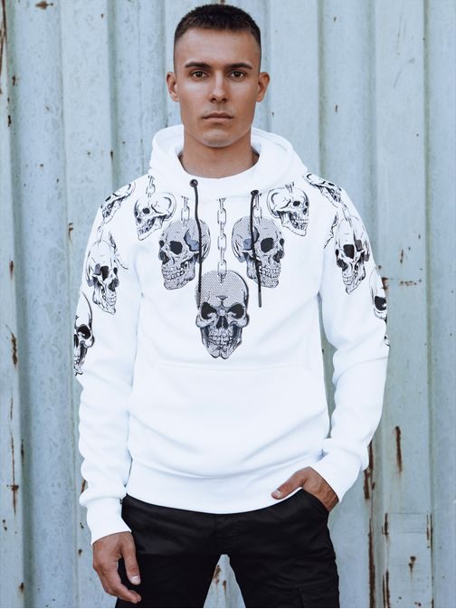 Originálna biela mikina s potlačou