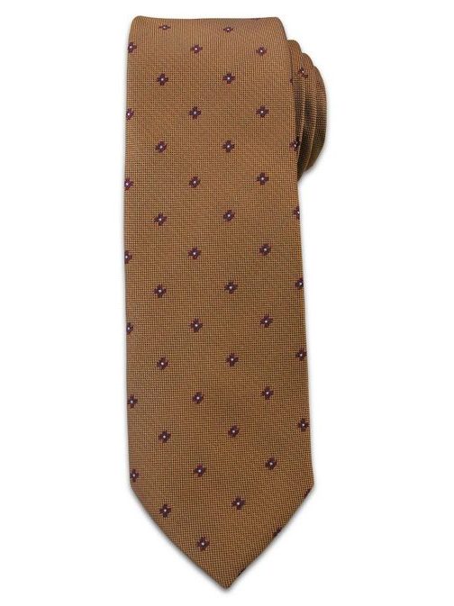 Hnedá kravata s kvietkami