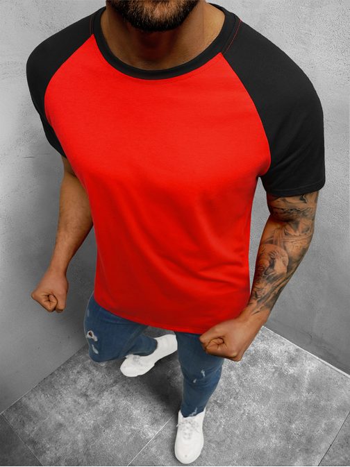 Červeno-čierne pohodlné tričko JS/8T82/8Z