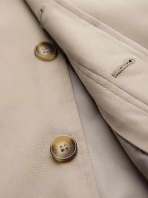 Béžový pánsky kabát s vestou V1 OM-COLC-0139