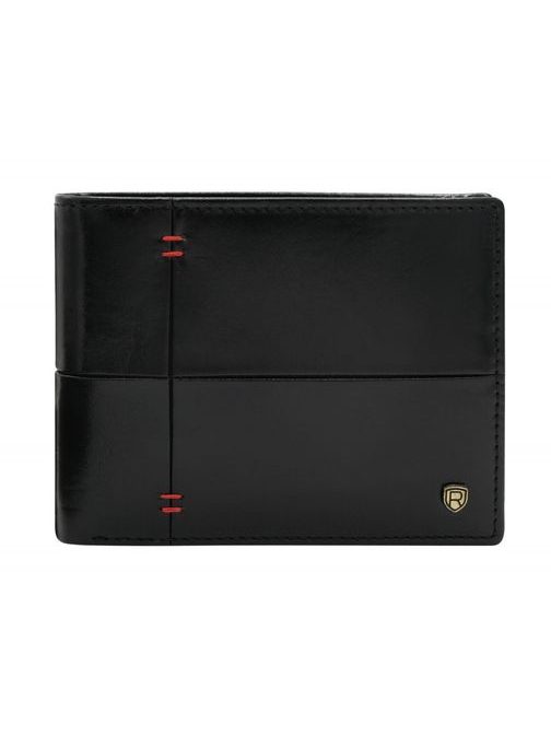 Originálna čierno-červená kožená peňaženka Rovicky