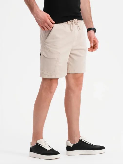Voľnočasové krémové kapsáčové kraťasy V1 SRCG-0194