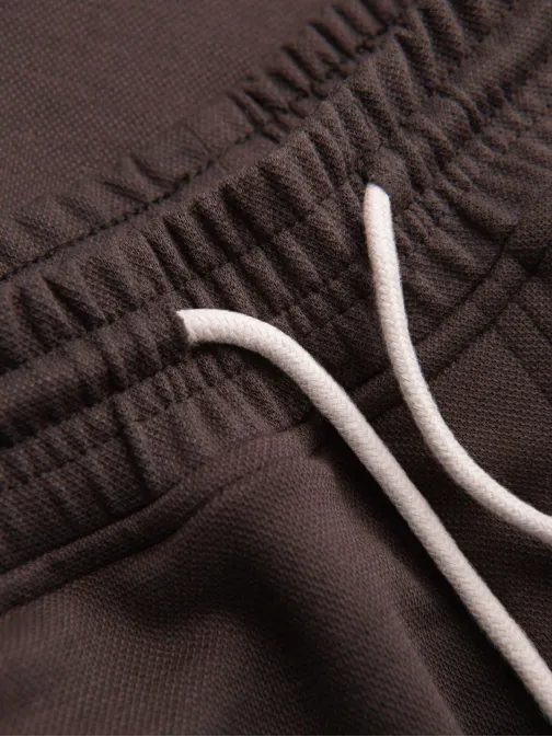 Úpletové hnedé pánske kraťasy V5 SRSK-0124