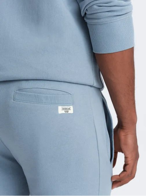 Tepláková svetlo modrá súprava (mikina na zips+kraťasy) V7-Z76