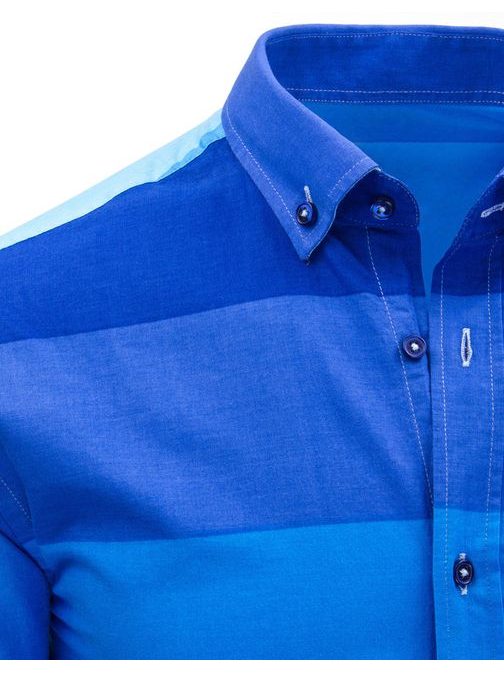 Skvelá tieňovaná modrá košeľa pre pánov