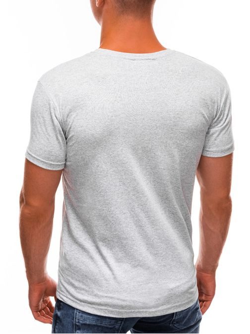 Šedé tričko s krátkym rukávom v štýlovom prevedení S1489