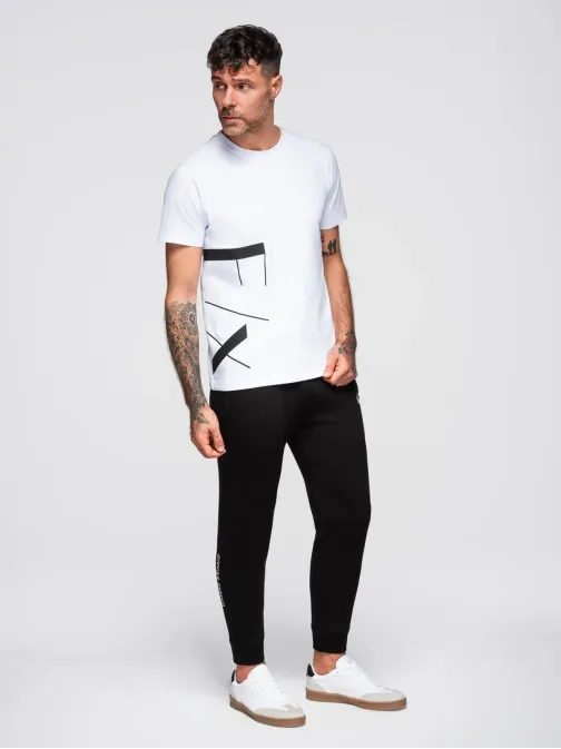 Trendy tepláky pre mužov čierne V1 OM-PASK-0223