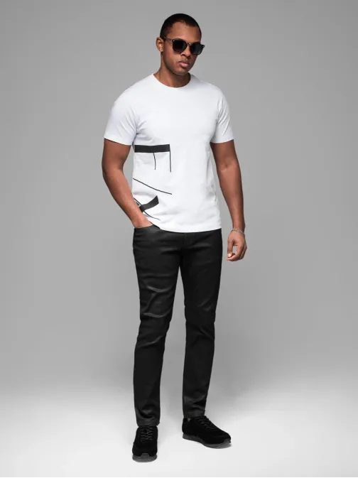 Originálne biele tričko s nápisom V2 TSPT-0213