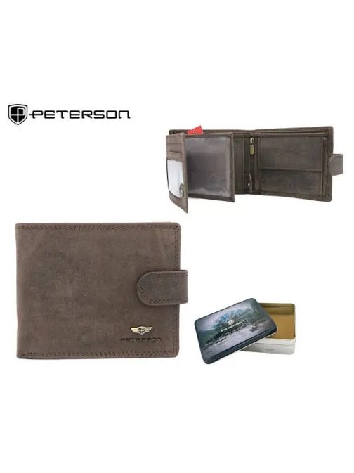 Hnedá kožená pánska peňaženka s prackou