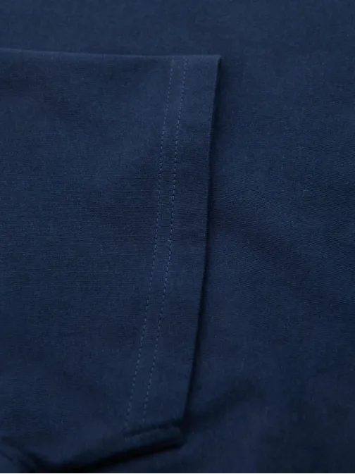 Basic bavlnené tmavomodré tričko s V-výstrihom V2 TSBS-0237