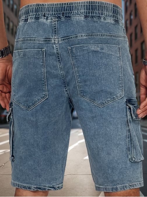 Kapsáčové modré džínsové kraťasy