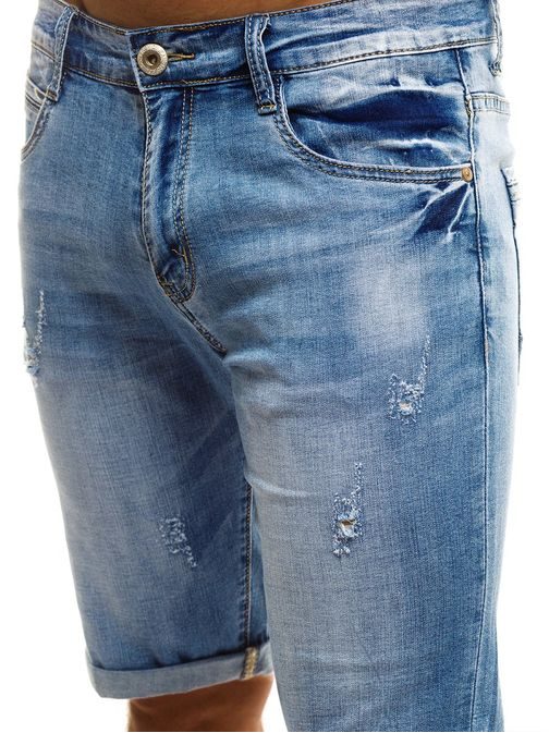 Svetlo modré pánske jeans kraťasy VIM/2228