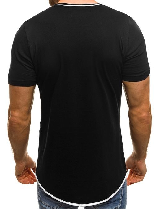 Čierne tričko s originálnou potlačou OZONEE B/181070
