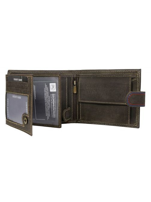 Hnedá peňaženka s farebnými detailami