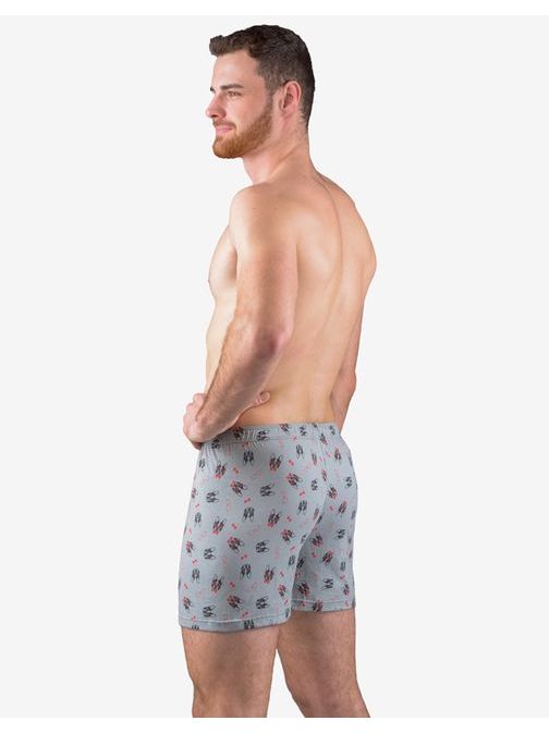 Sivé pánske trenky s vtipnou potlačou