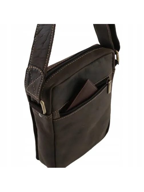 Moderná hnedá kožená taška pre pánov