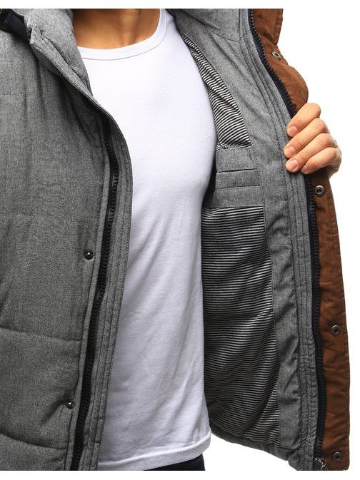 Zimná prešívaná bunda v šedej farbe