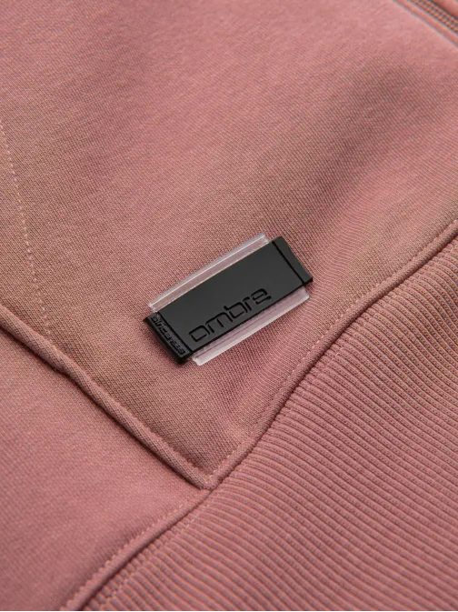 Bavlnená mikina pre mužov ružová v4 om-ssbz-0160